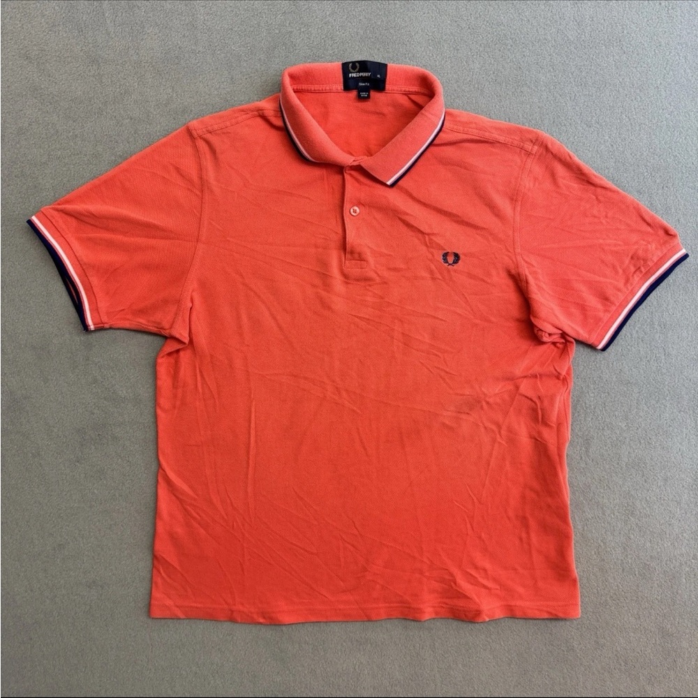 Fred Perry Polo Shirt XL Men's Pink Short Sleeve Cotton Logo Collared Slim Fit